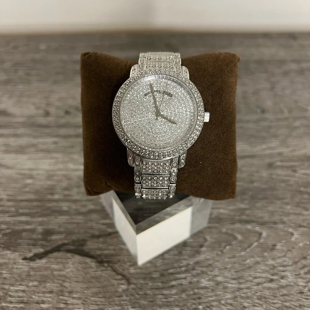 Michael Kors Crystal Stainless Steel Ladies Watch - Picture 3 of 7